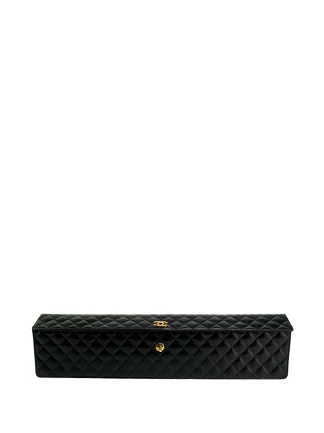 chanel pre-owned 1989 classic flap elongated clutch bag|CHANEL Pre.